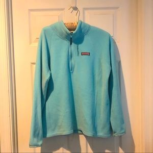 Vineyard Vines women’s XL turquoise fleece pullover, 1/4 zip